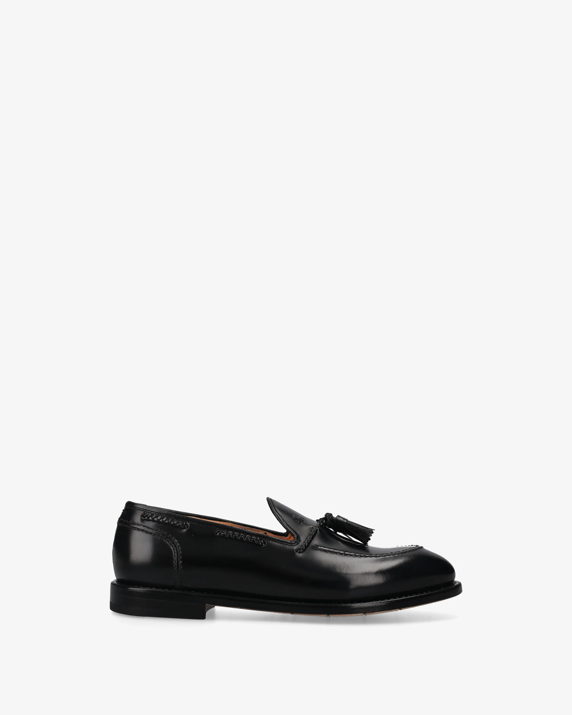 Leather moccasins with tassels