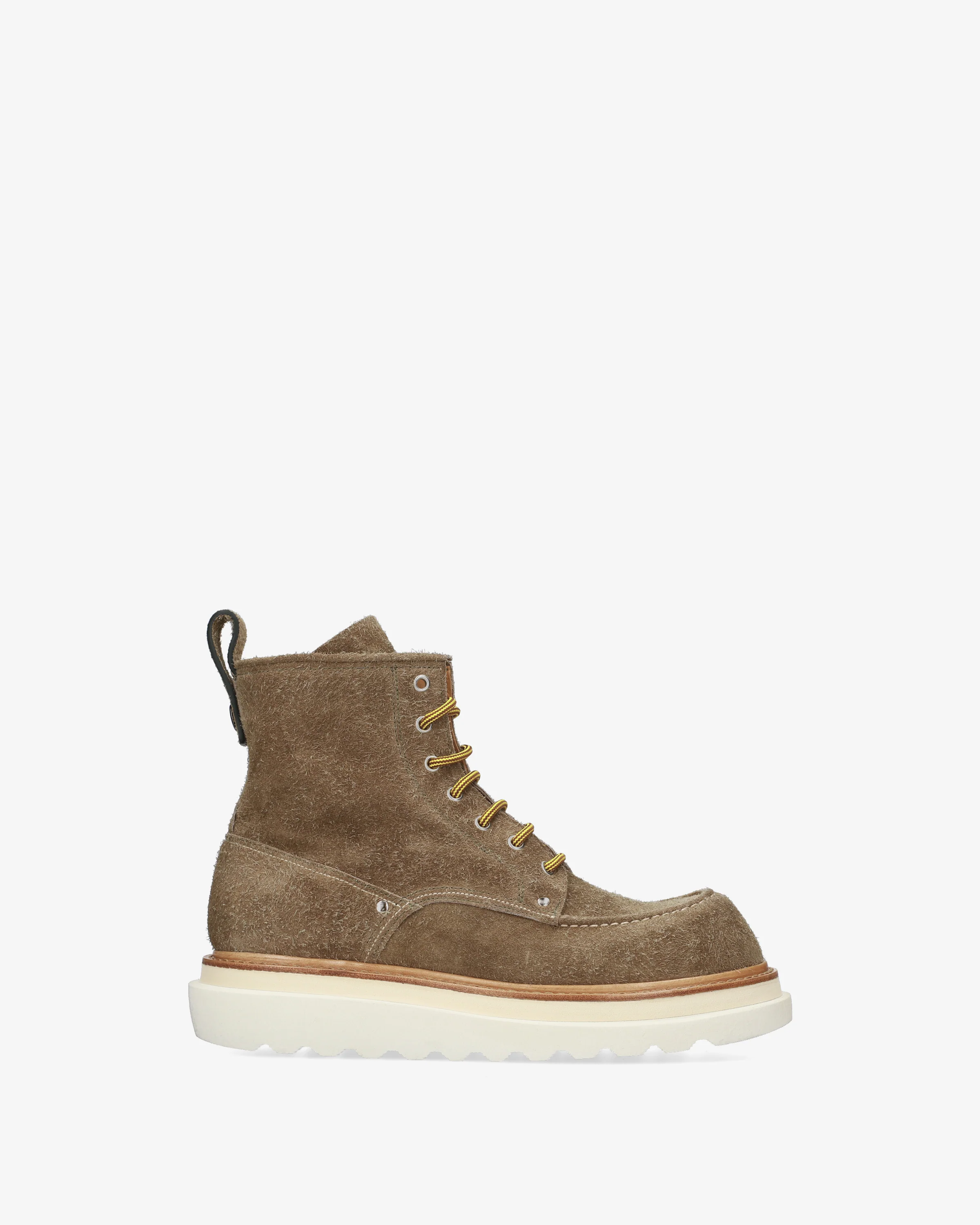 Suede lace-up ankle boots