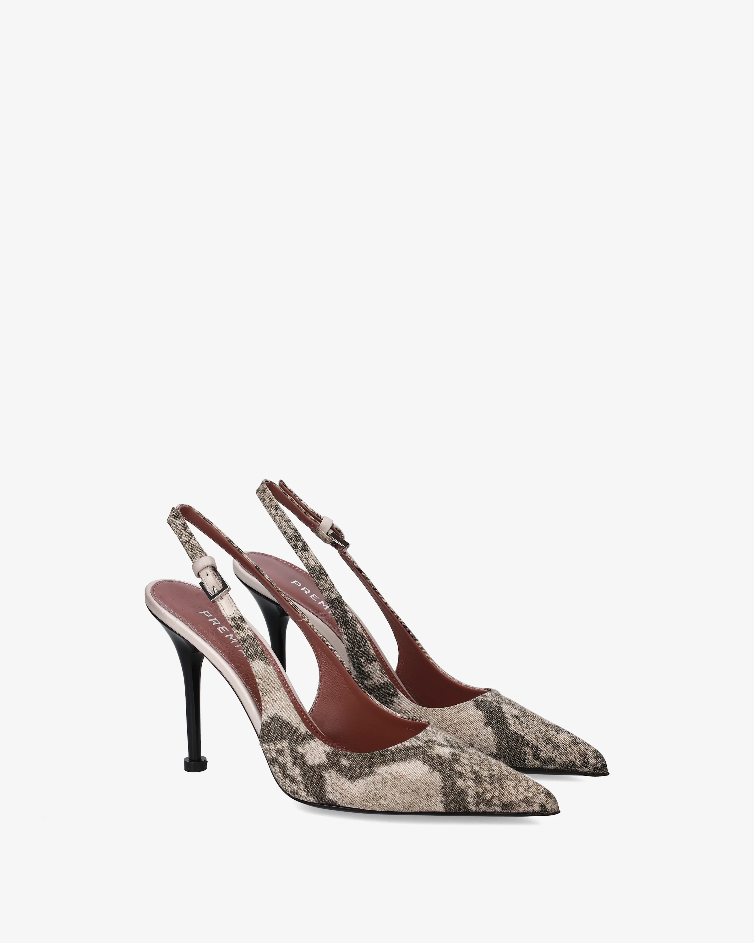 Python print leather slingback pumps - Image 2