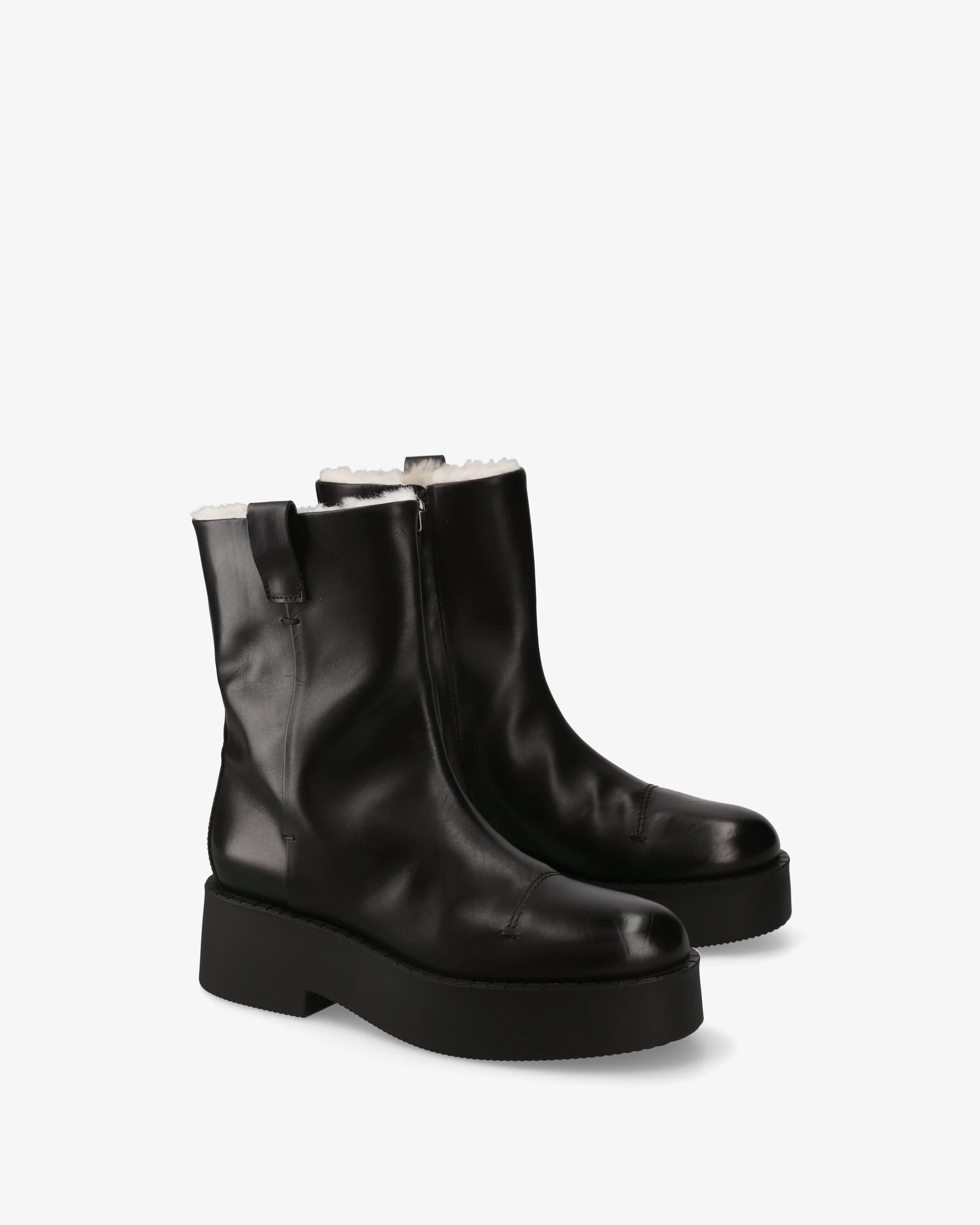 Leather platform ankle boots - Image 2