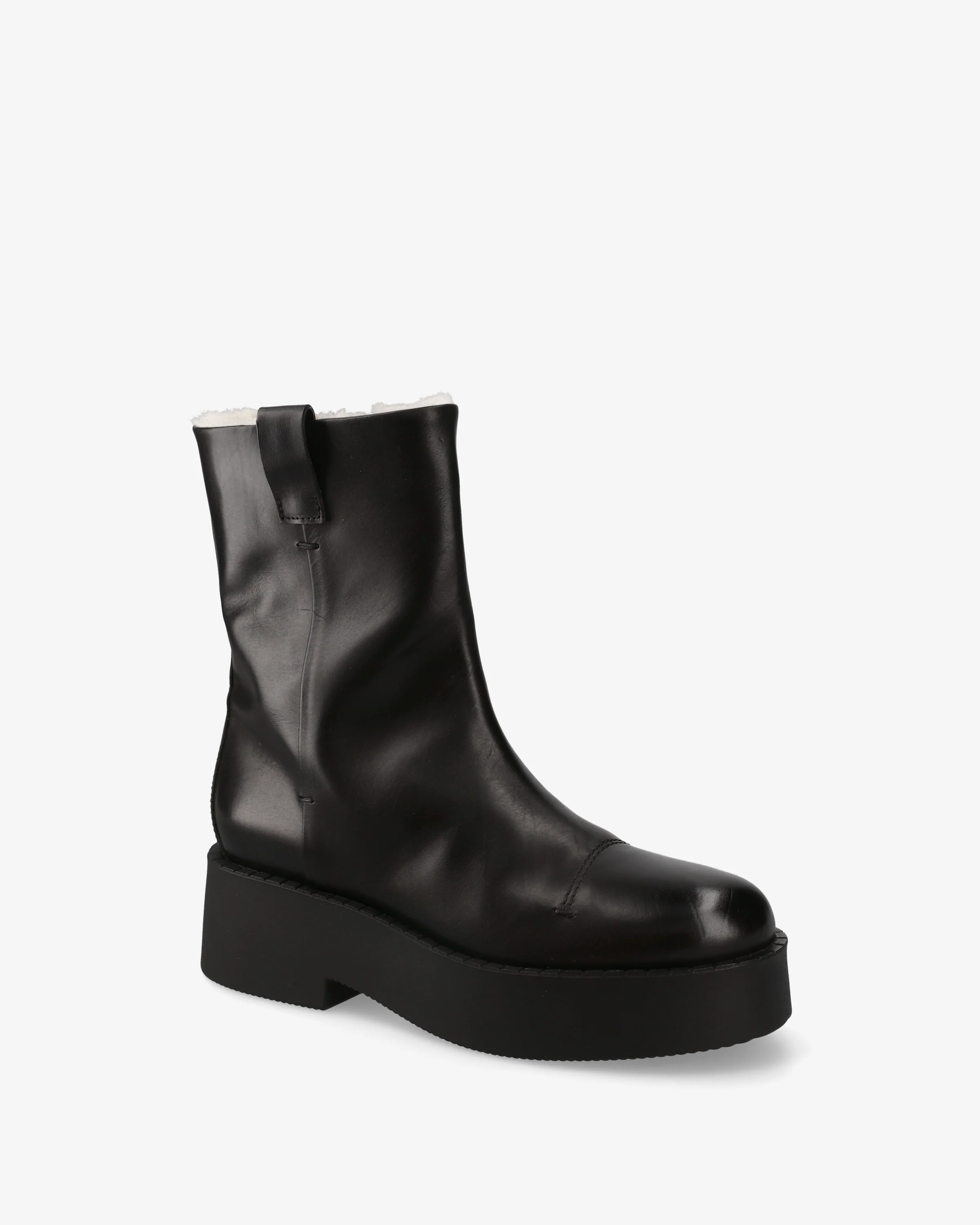 Leather platform ankle boots - Image 4