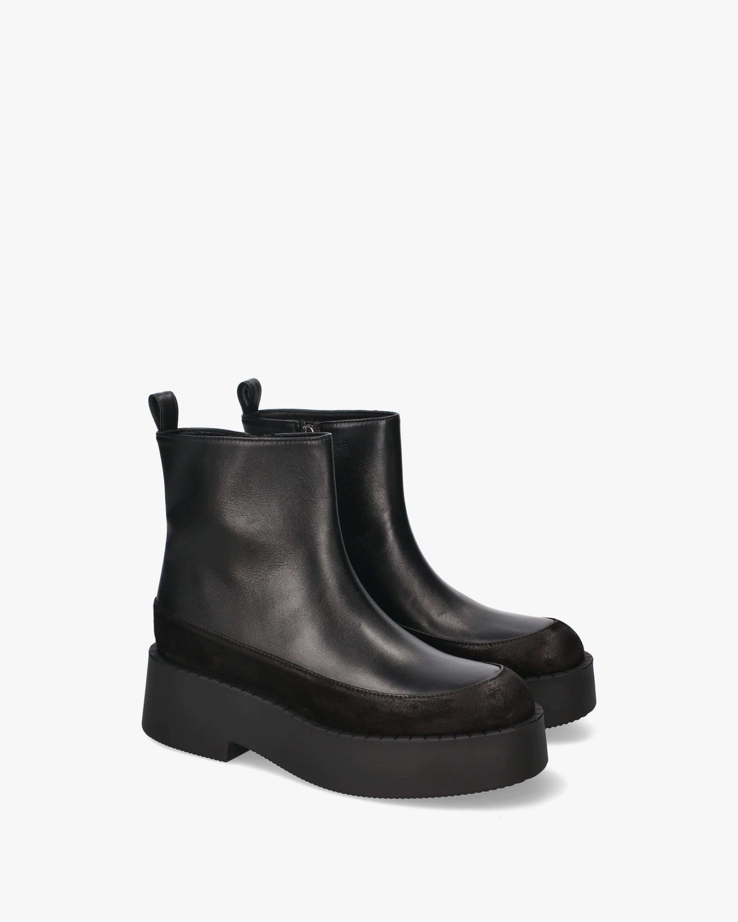 Leather and suede platform ankle boots - Image 2
