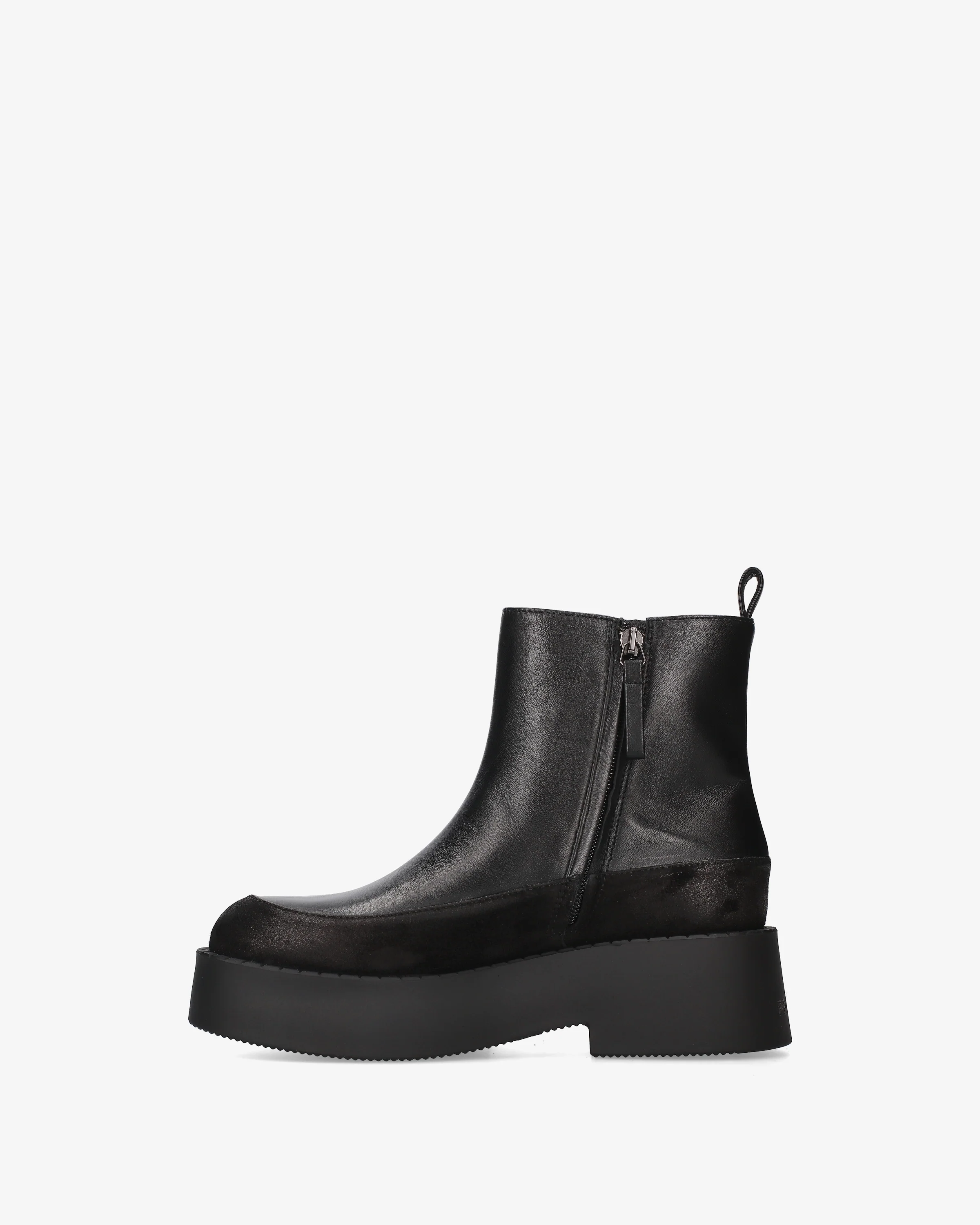 Leather and suede platform ankle boots - Image 3