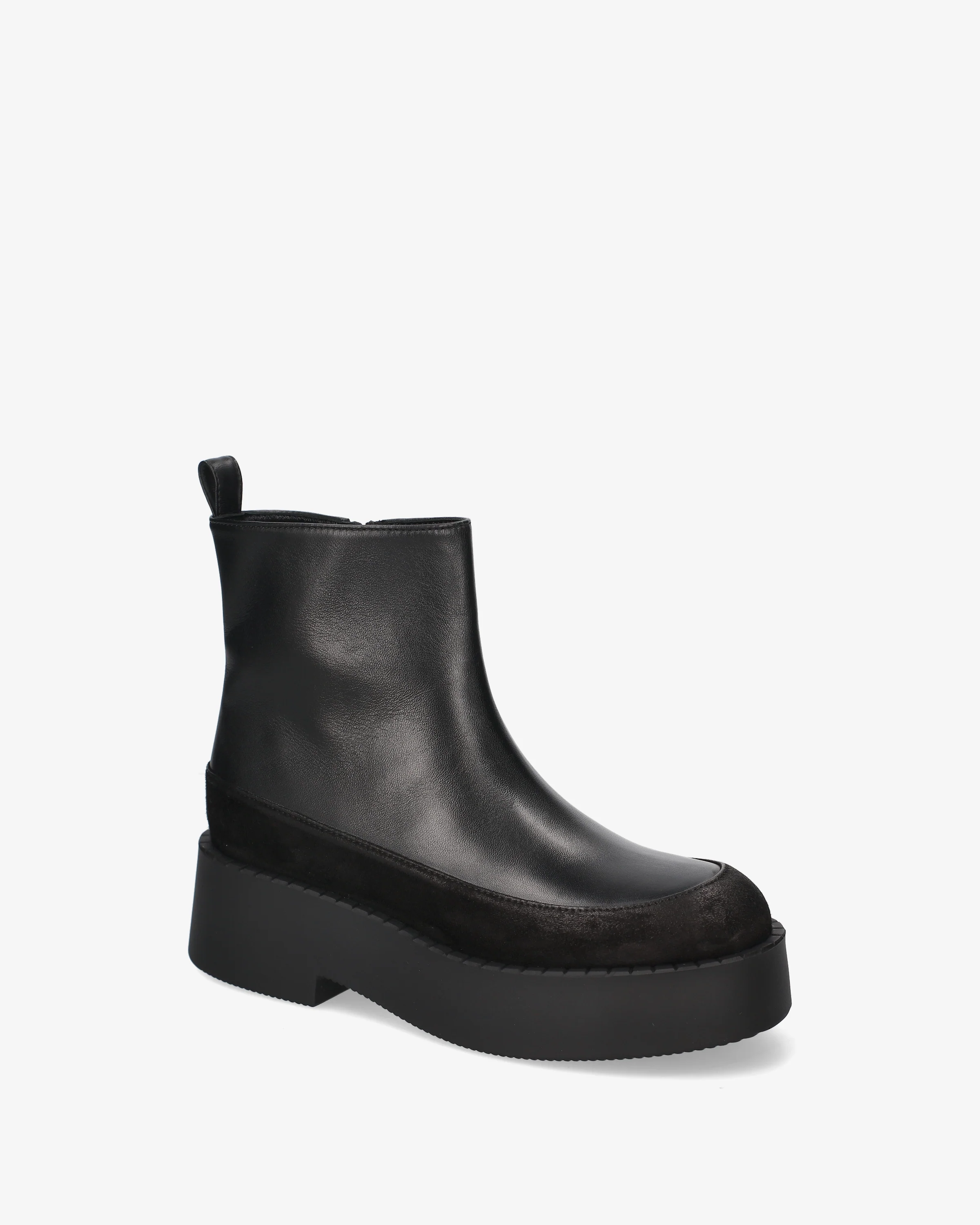 Leather and suede platform ankle boots - Image 4
