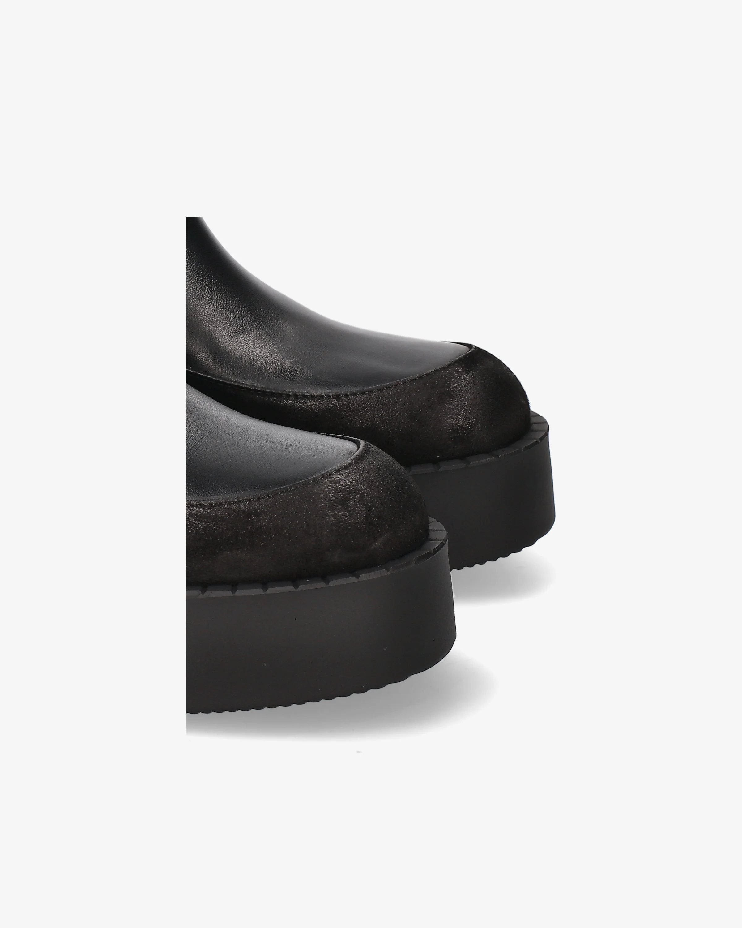 Leather and suede platform ankle boots - Image 6