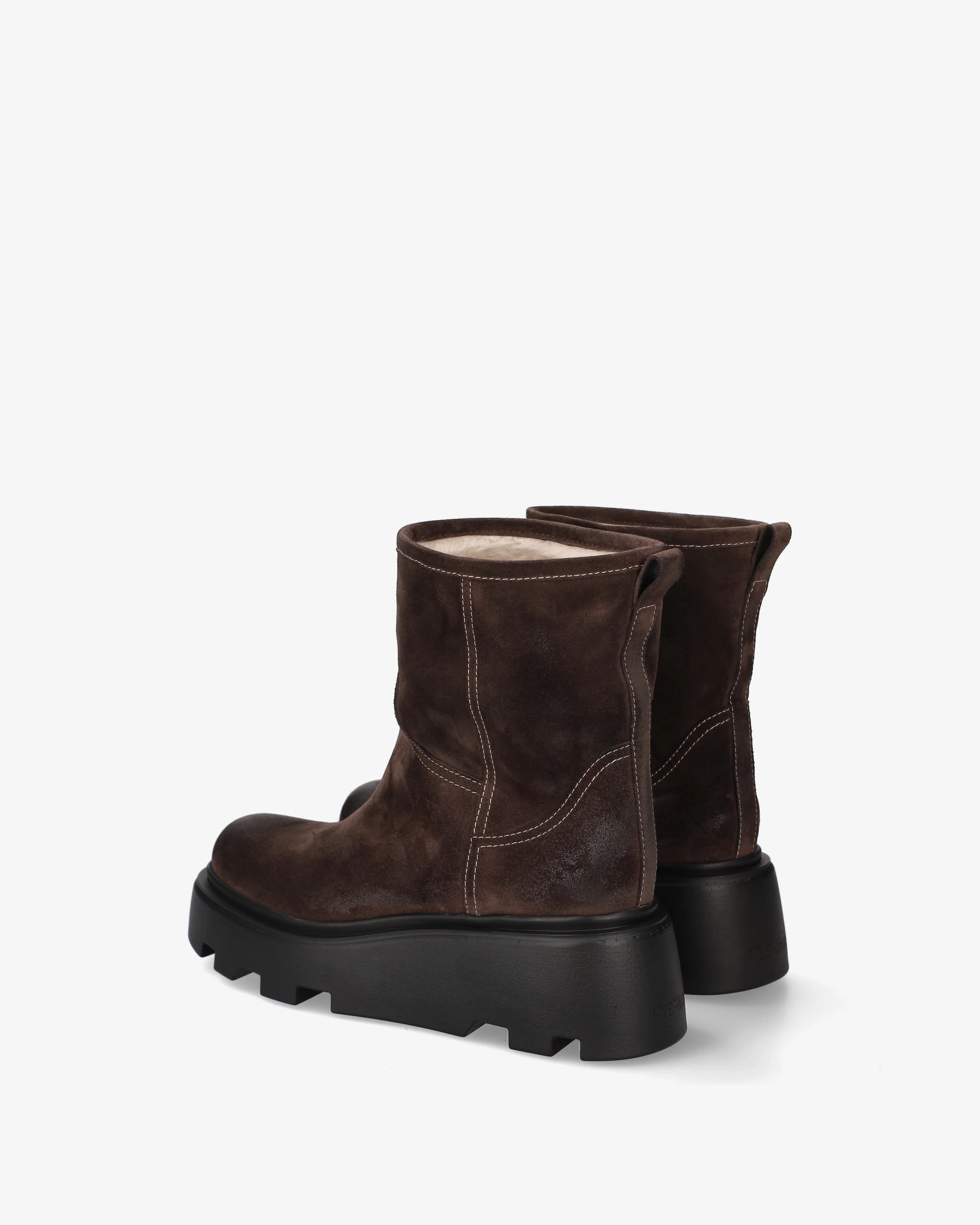 Split-leather ankle boots with a thick sole - Image 5