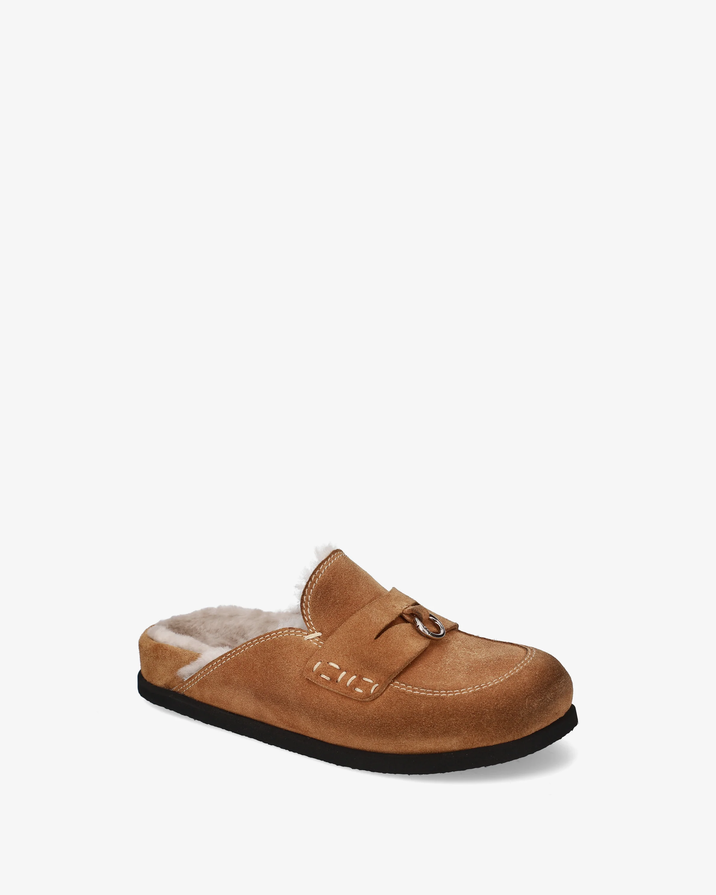 Split-leather mules with sheepskin lining - Image 4