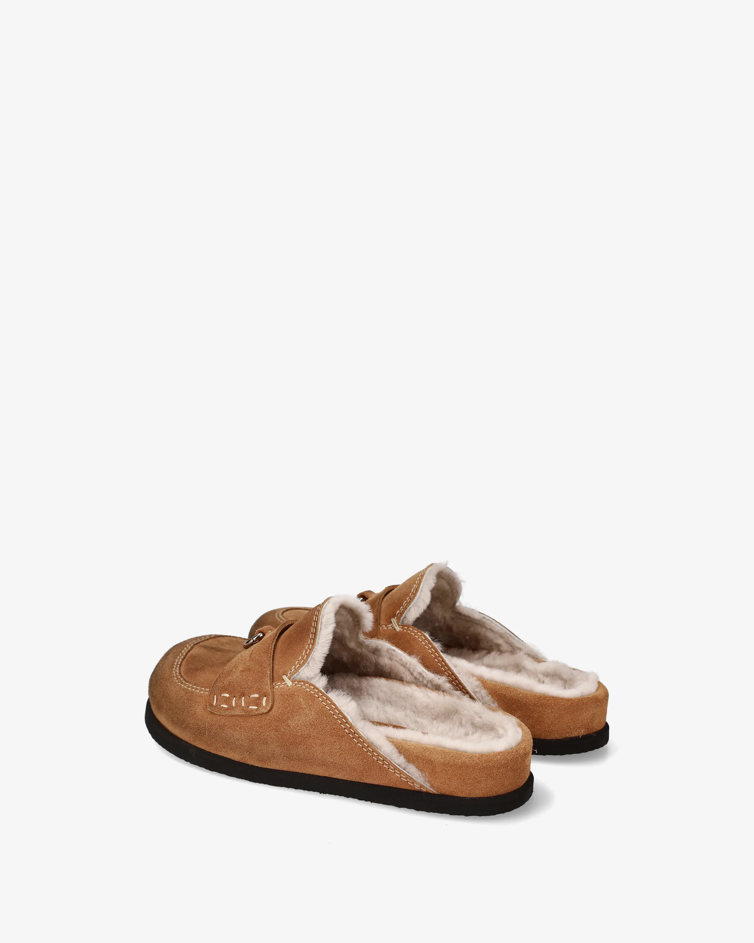 Split-leather mules with sheepskin lining - Image 5