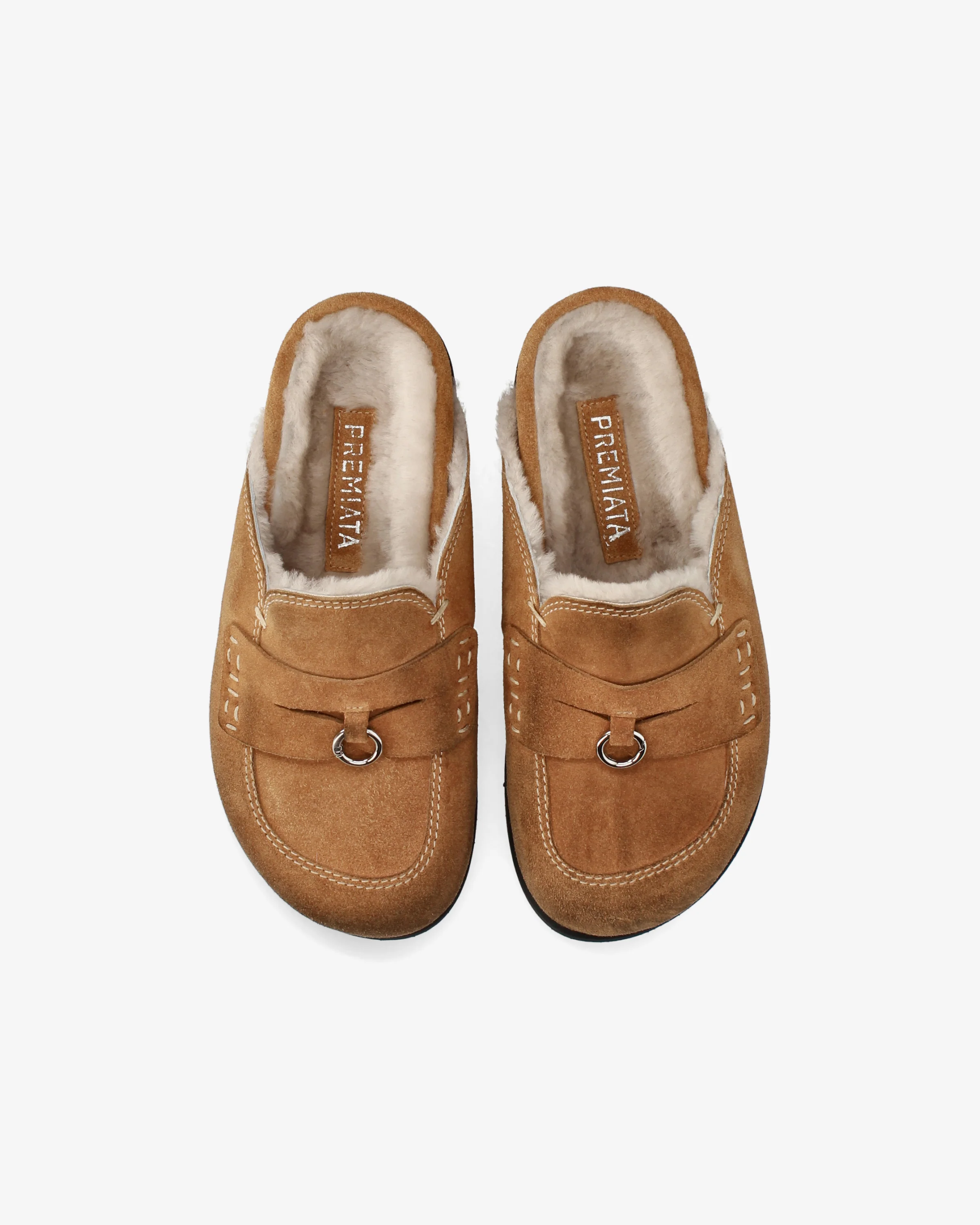 Split-leather mules with sheepskin lining - Image 6