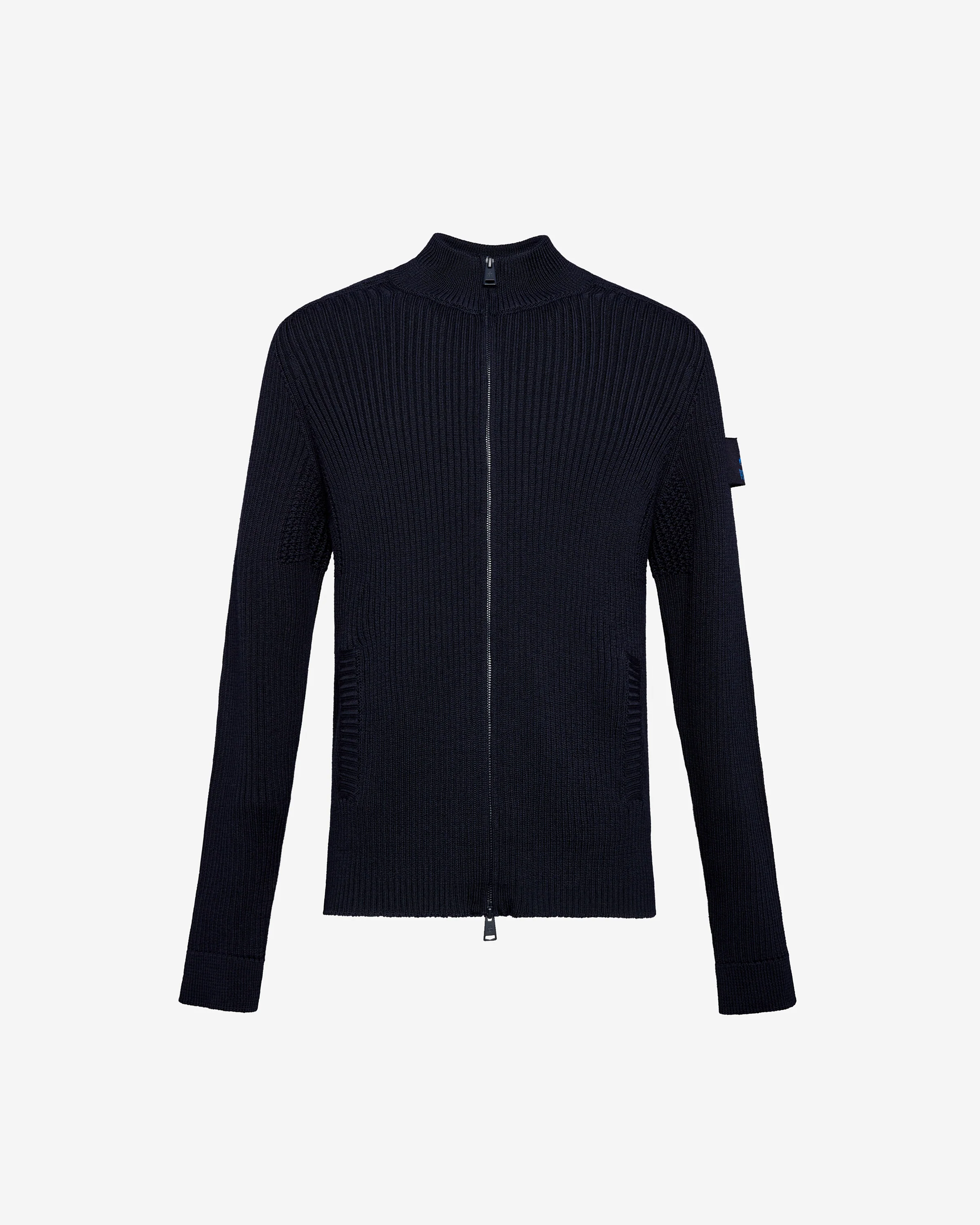 Wool cardigan with zipper