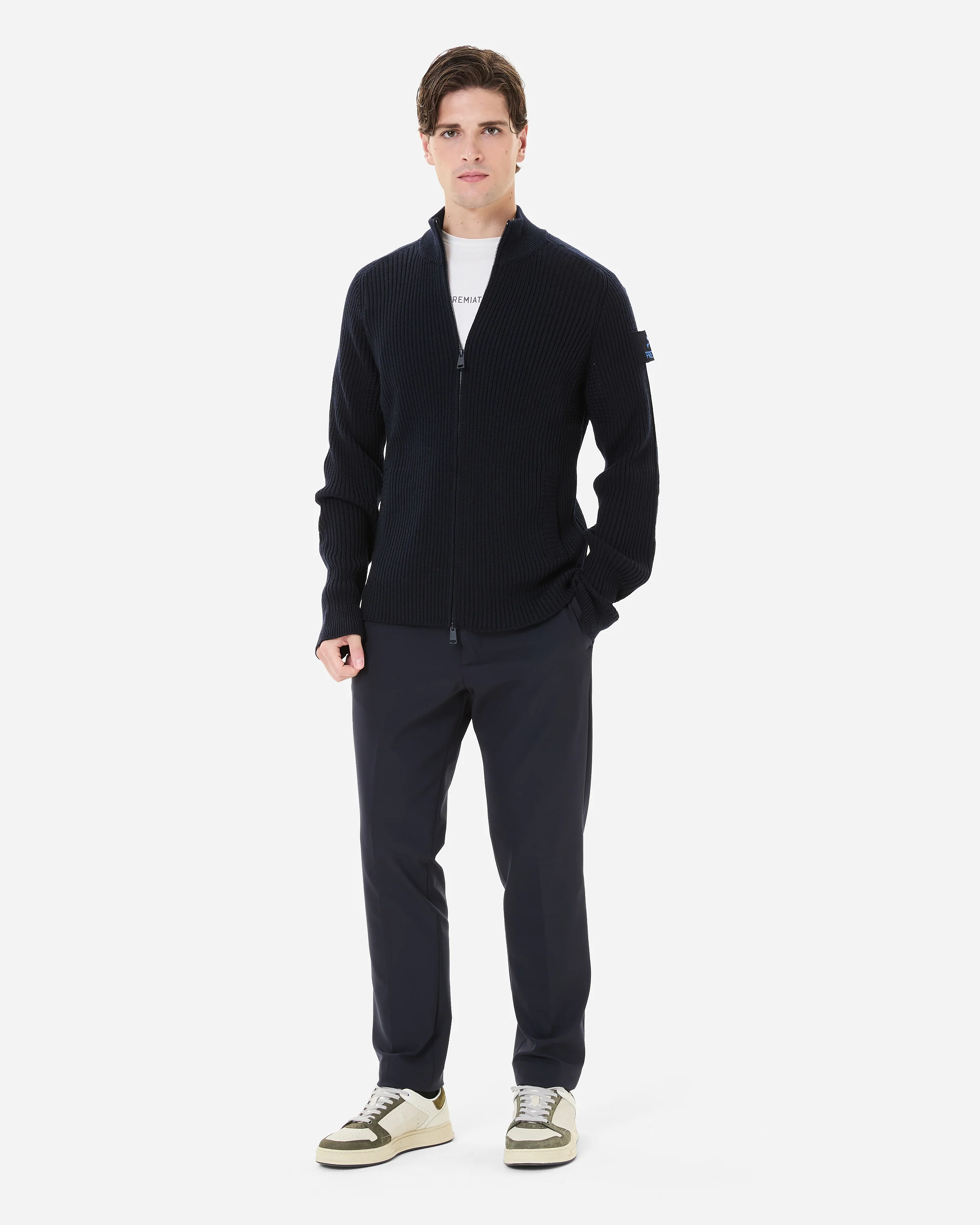 Wool cardigan with zipper - Image 7