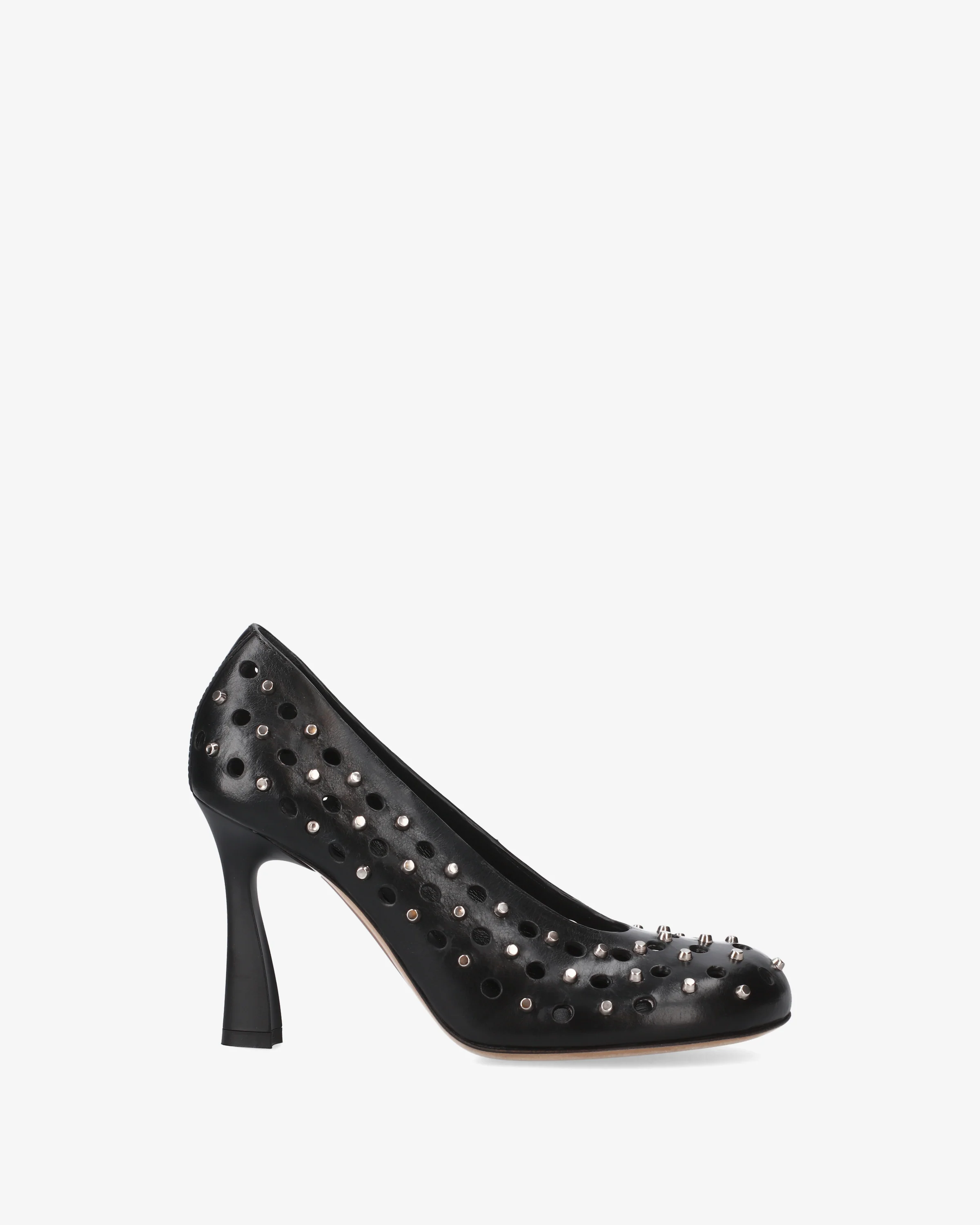 Studded calfskin pumps