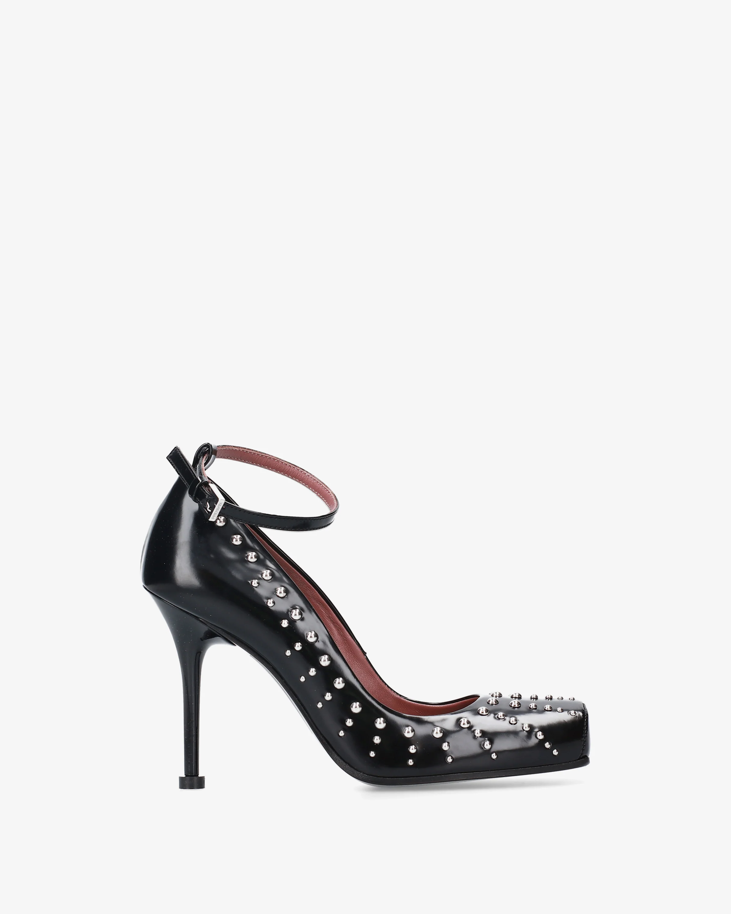 Black Leather Studded Shoes