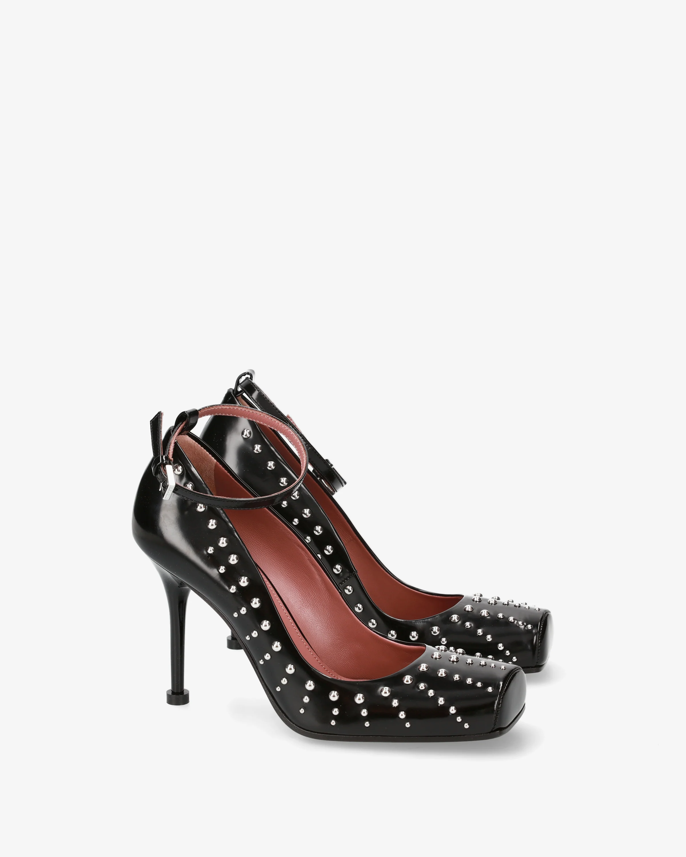 Black Leather Studded Shoes - Image 2