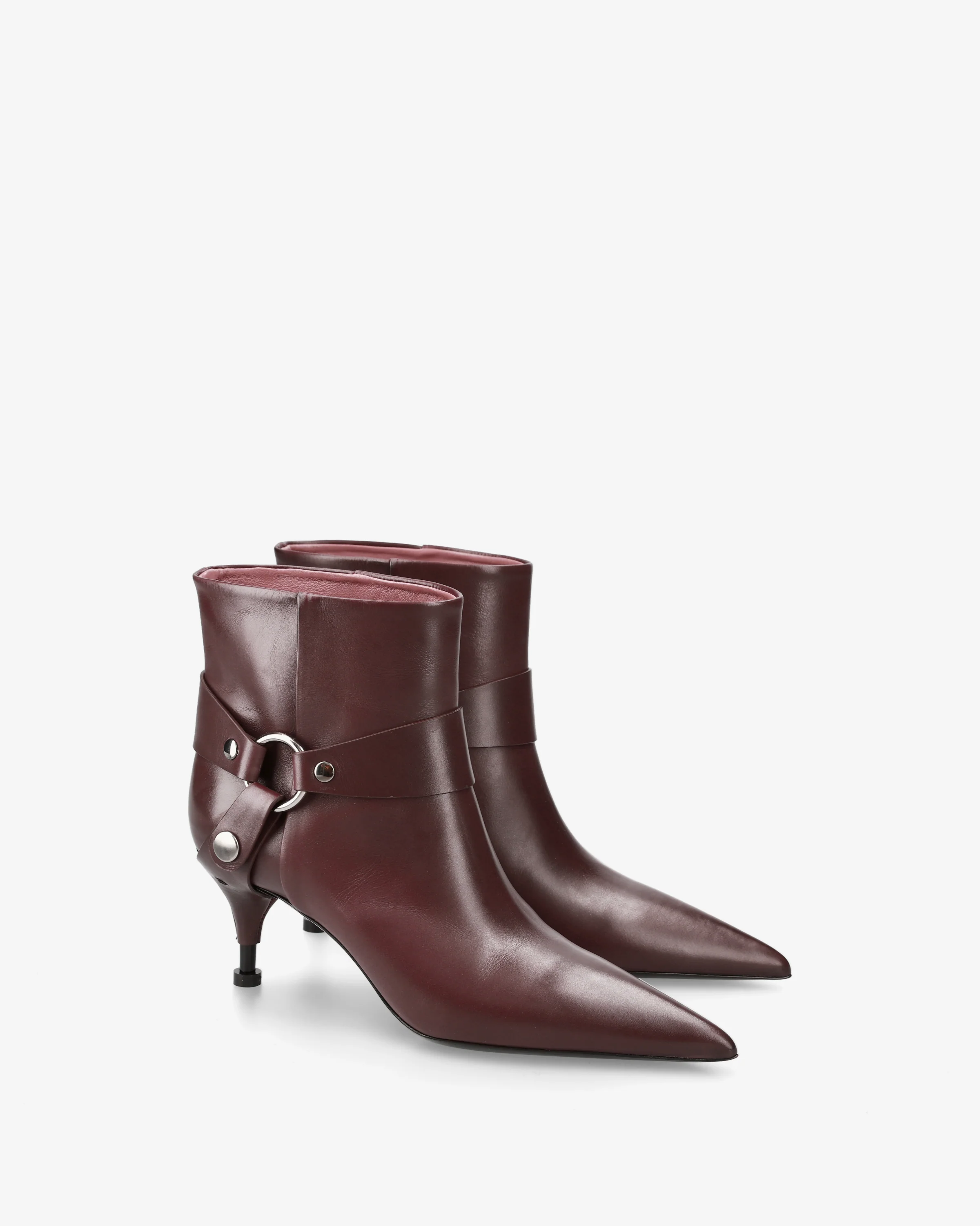 Bordeaux Leather Ankle Boots - Image 2