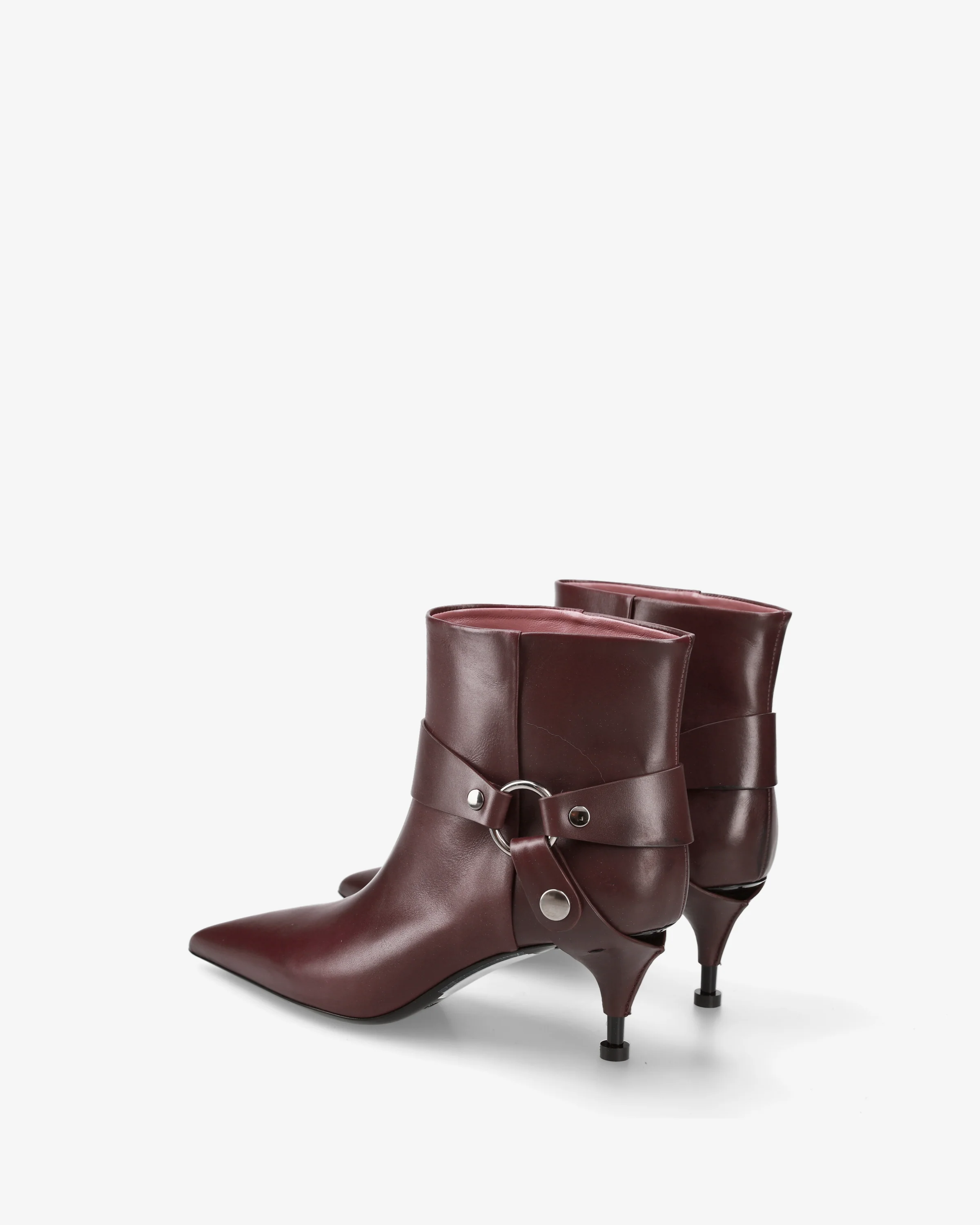 Bordeaux Leather Ankle Boots - Image 5