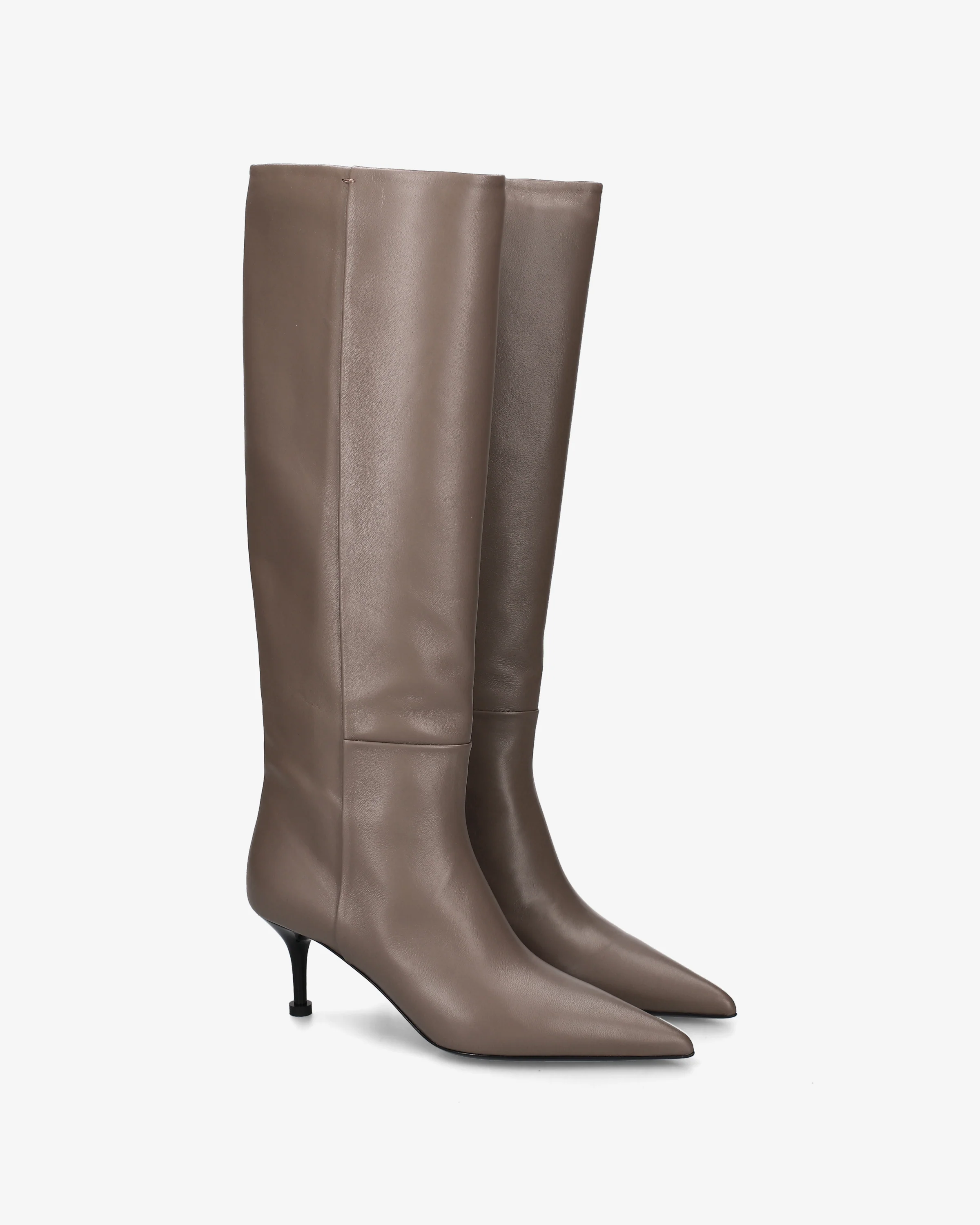 Taupe Leather Boots - Image 2