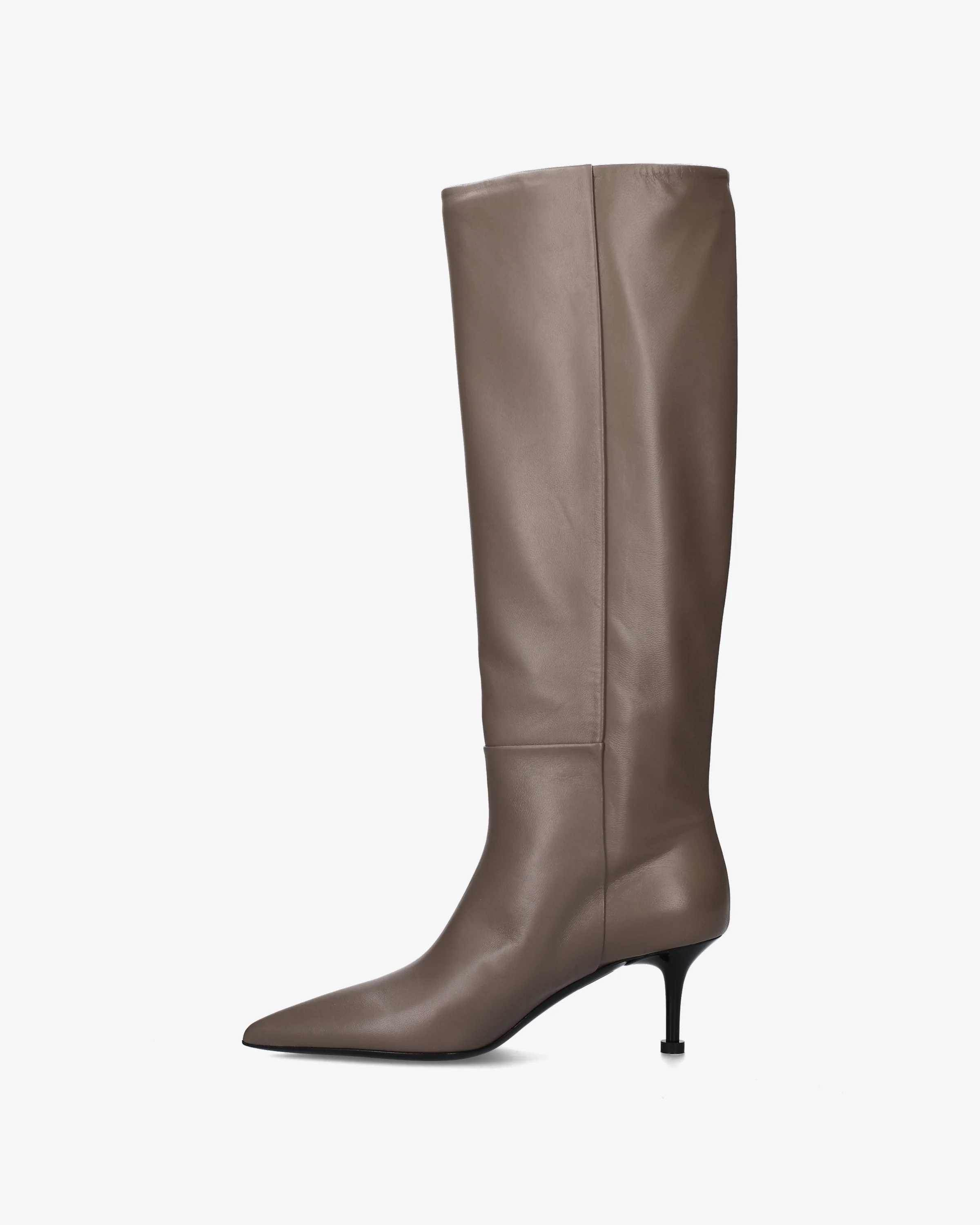 Taupe Leather Boots - Image 3