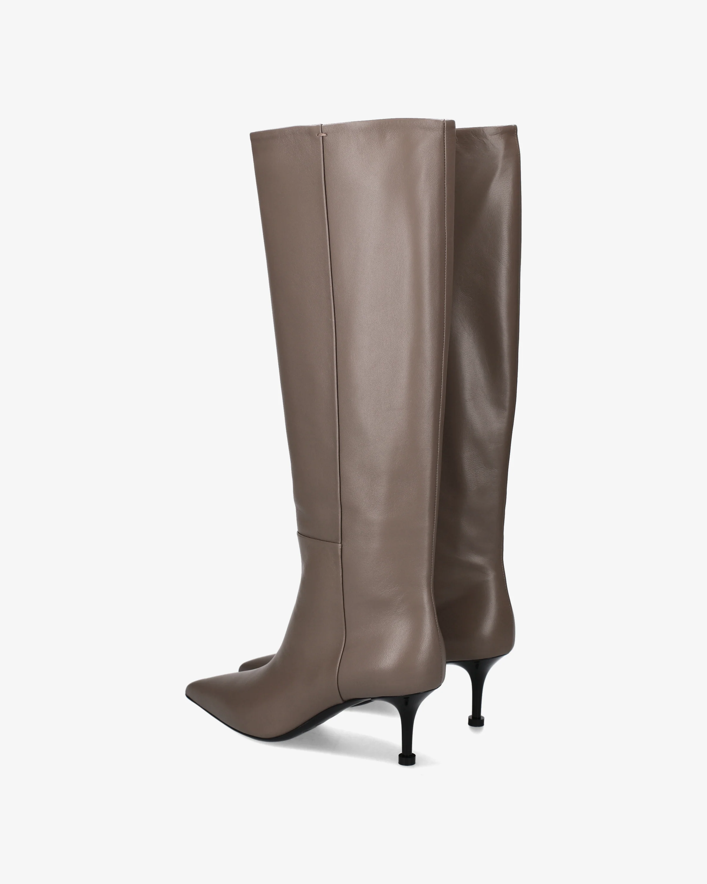 Taupe Leather Boots - Image 5